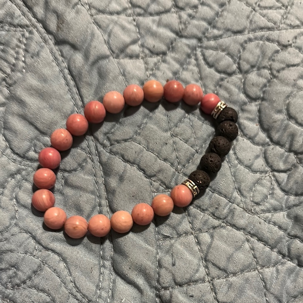 Pink and Brown Beaded Bracelet